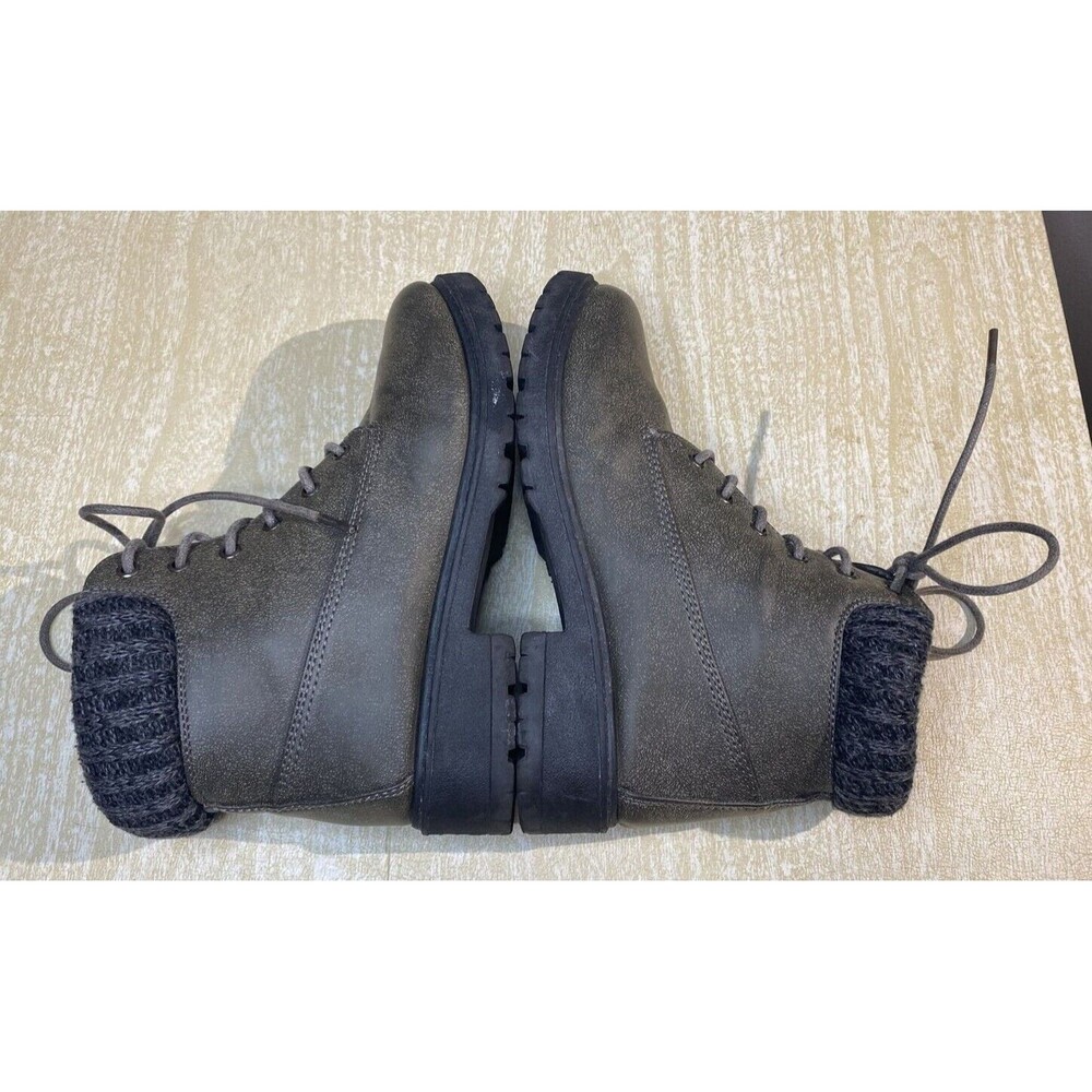 Gray Blue Suede Shoes Brand Boots Women's Size 6 w/ Sweater top Lace-up Hiking - Picture 7 of 8
